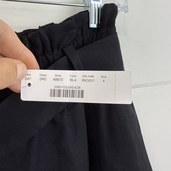 NEW J. Crew Drapey Paper-bag Pant Women 4 Black Belt High Rise Linen Ankle AB672 - Picture 6 of 16